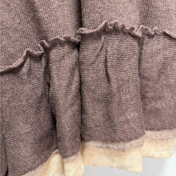 Hem & Thread Cashmere Blend Layered Hem Single Button Brown Cardigan Size M - Picture 5 of 6